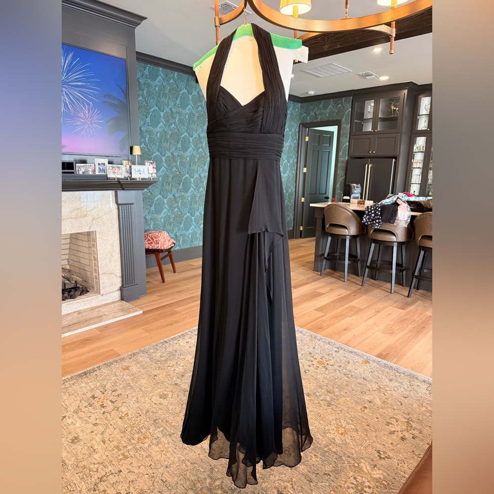 Marchesa Black Halter Maxi Dress size 2